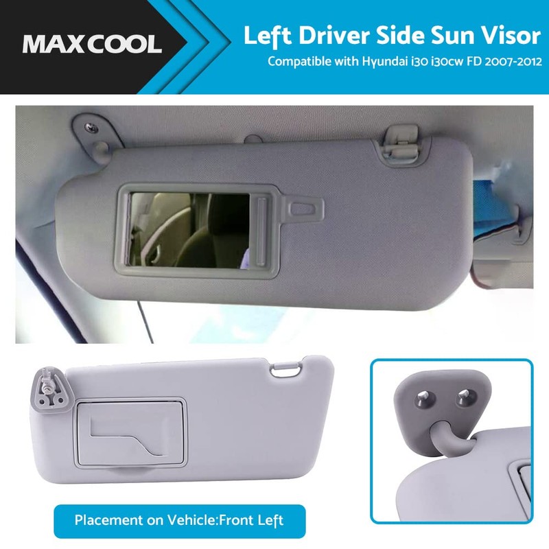 MAX COOL Front Left Side Sun Visors Shade LH Sun