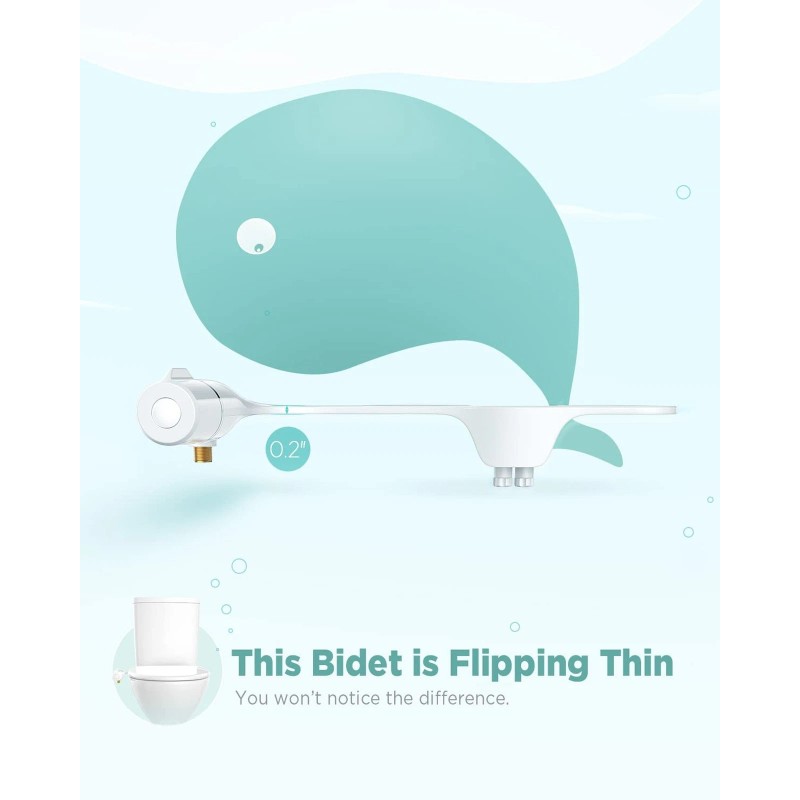Ciays Bidet Attachment for Toilet Ultra-Slim Bidet Sprayer with Pressure
