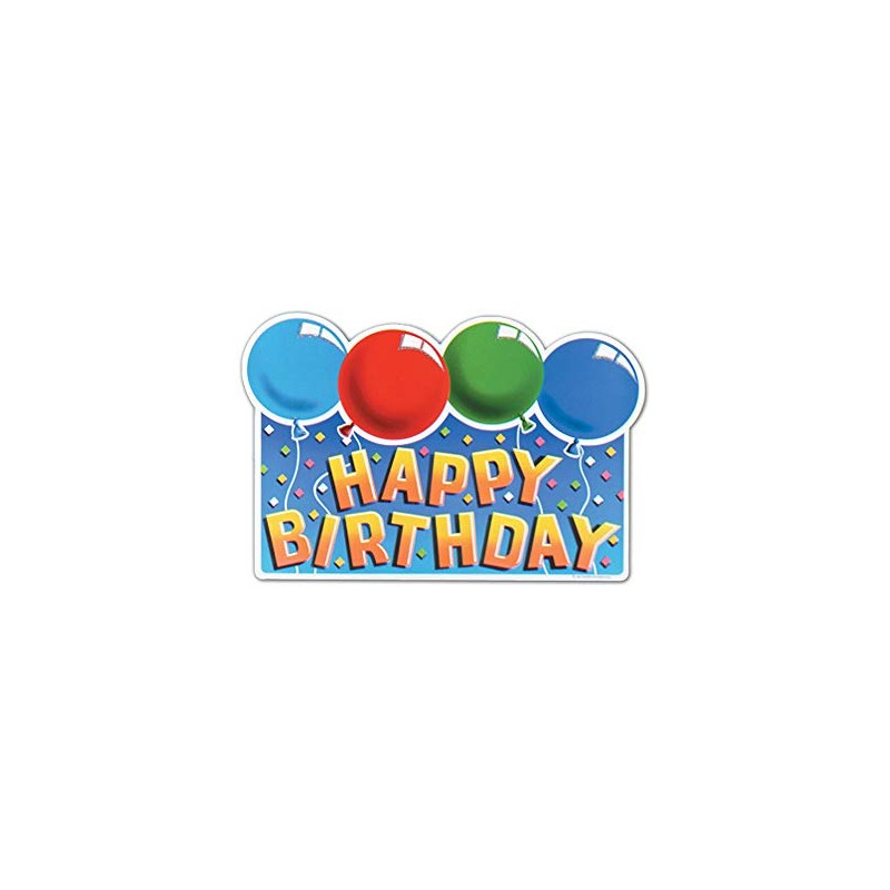 Glittered Happy Birthday Sign Party Accessory (1 count)