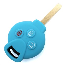 Schlüssel Hülle SC für 3 Tasten Auto Schlüssel Silikon Cover von Finest-Folia (Hellblau)
