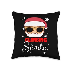 Climbing Santa Claus Christmas Holiday Climbing Climber Throw Pillow