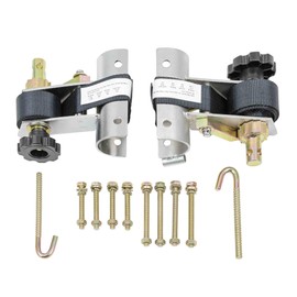 Mytee Products 1.5" x 7' Ladder Rack Ratchet Straps (Pair) Round Tube Mount, Black, Stainless Steel | Truck Rack Ratchet Straps Tie Down - Bolt Mounting Hardware Included