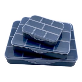 MIJOMA 3-Piece Set Sorting Boxes for Small Parts Storage Box Assortment Box Organiser Box with Lid Plastic 25 x 19 x 4 cm 19 x 14.5 x 3.5 cm 12 x 9 x 3 cm