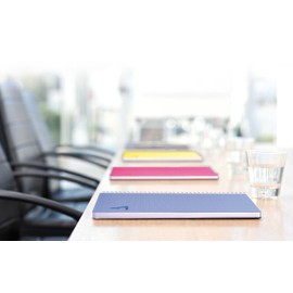 Clairefontaine - Ref 328325C - Linicolor Wire bound Notebook (50 Sheets) - 24x32cm Size, 90gsm Brushed Vellum Paper, Polypro Cover, Squared Ruling - Assorted Colours (Pack of 10)