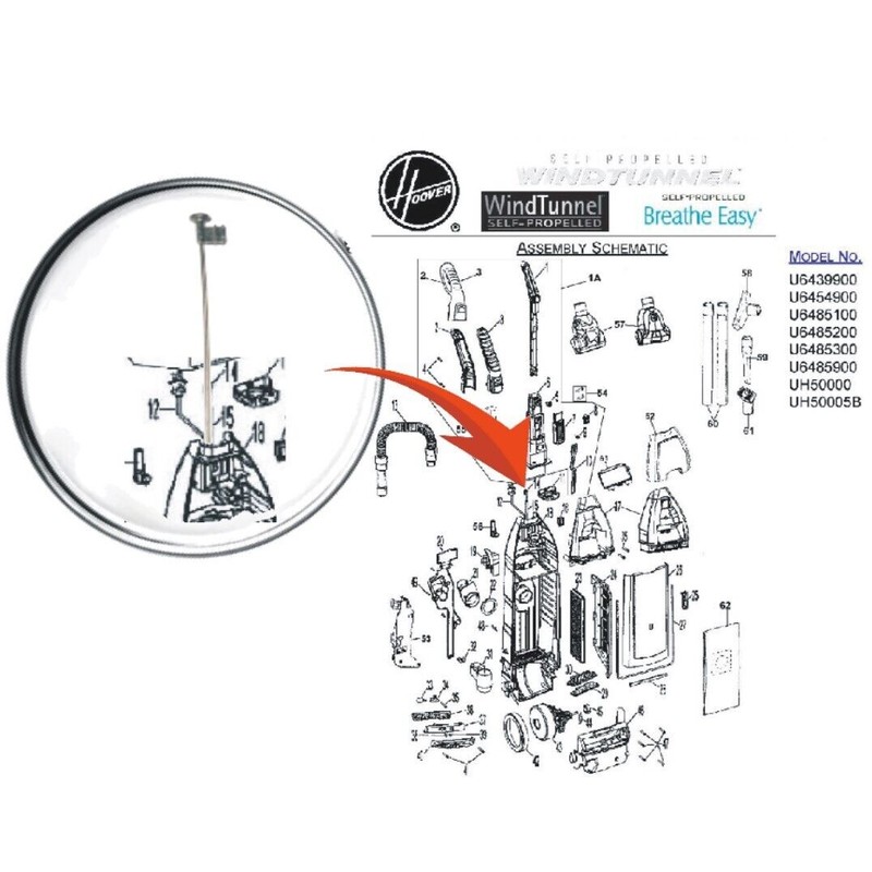 Hoover Metal Control Cable for Hoover for Self Propelled WindTunnel
