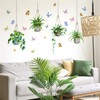 WOHAHA Wall Sticker, Stylish, Plant, Wall Hanging Potted Plant, Butterfly,