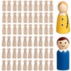 60Pcs Wooden Peg Dolls Set, 35mm Unfinished Wooden Figures