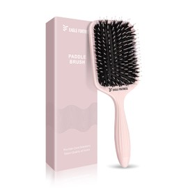 EAGLE FORTRESS Boar Bristle Paddle Hair Brush for Women, Hairbrush Detangler with Thicker Nylon Pins for Effortless Detangling, Scalp Massage & Reduced Breakage – Suitable for All Hair Types