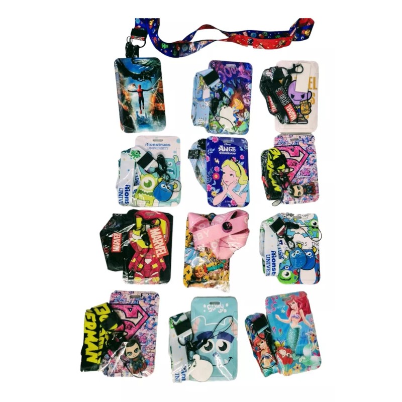 KH Porta Gafete Tarjetero Personajes Niños Niñas 12pz Mayoreo