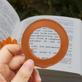 ARFUKA Magnifying Glass Handheld Reading Magnifier 5X Pocket Magnify Glass 48mm Magnifying Glass Lens with Lanyard for Reading Brown