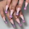Rchovsam Long Square Press on Nails xl French Tip Fake