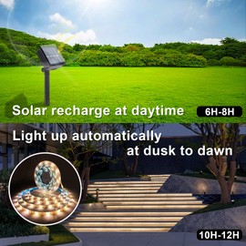 Solar LED Light Strip Outdoor Tape Rope Lights Waterproof 10ft Garden Path Step Christmas Decorative Lighting with 8 Modes for Outside, Wrap, Party, Stair, Step, Gazebo, Yard, Garden, Wedding, 2 Packs