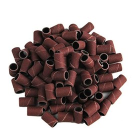 AKOAK 100 Pcs/Lot #180 Grit File Sand Piece Set Nail Art Professional Sanding Bands Brown Pieces Gel File Gel Polish Remover Manicure Pedicure Nail Machine Nail Tools