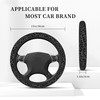 Black Leopard Cheetah Steering Wheel Cover for Women, Universal 15