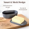 Grey Butter Dish with Lid For Countertop - Modern Plastic