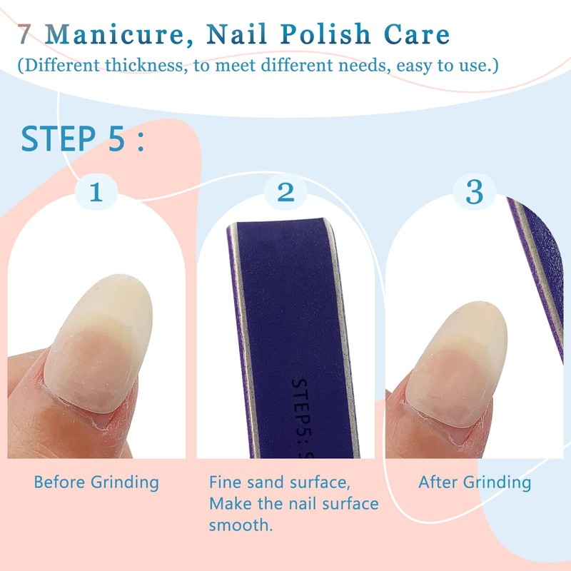 LNAUJS 6-Pack All-in-One Nail Buffer - Effortlessly Create Smooth and