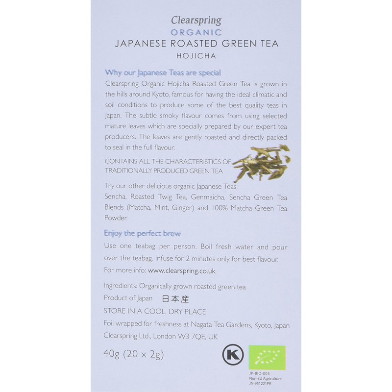 Clearspring Organic Japanese Hojicha - 20 Tea Sachets