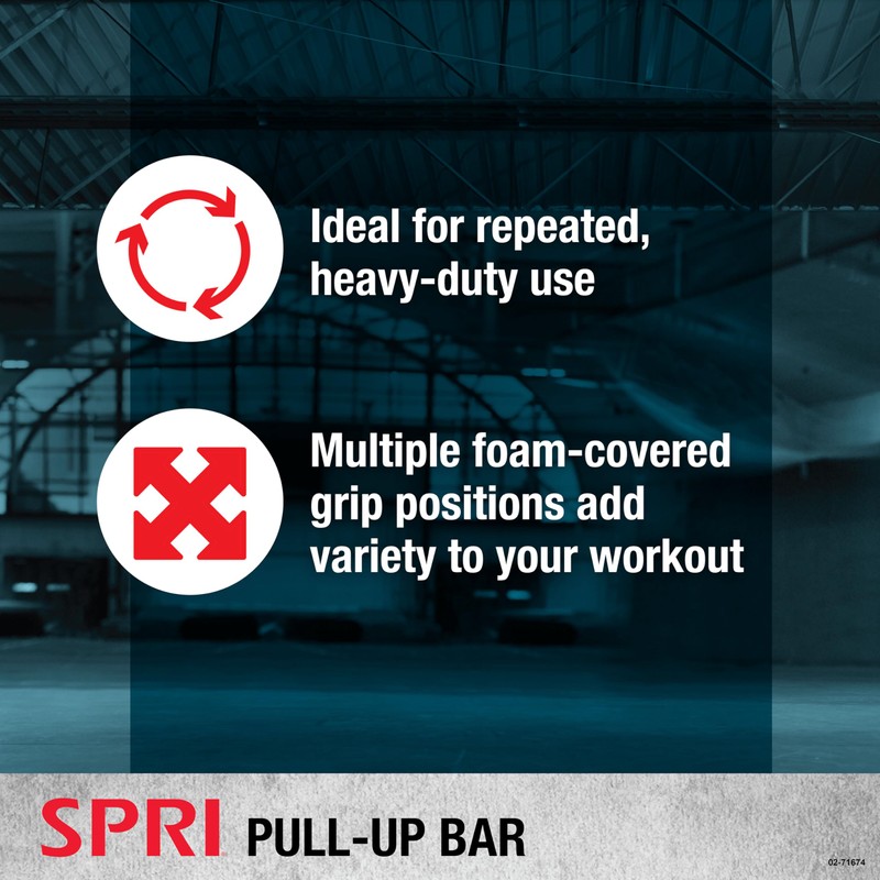SPRI Pull Up Bar - 8-Grip Door Frame Mounting Pull-Up