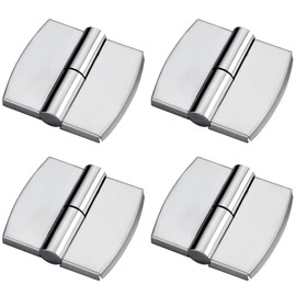 4pcs Public Toilet Stainless Steel Hinge,Silver Restroom Partition Hardware Connection Accessories for Shopping malls,Hotels, Bathroom Bathroom Door (Silver,Left Side Hinge)