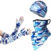 Mack222 3pz Bufanda Bandana + Mangas + Gorra, Protección Uv,