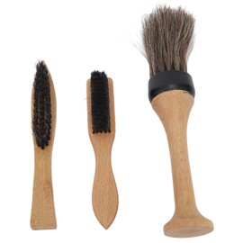 3pcs Barber Brush Set Professional Soft Bristles Portable Barber Neck Duster Brush with Wooden Handle for Salon Home