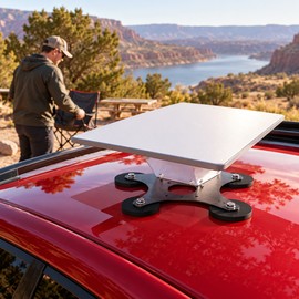 Magnetic Mount for Starlink Mini Vehicle Roof Installation - Compact Stainless Steel Base with Four Magnets