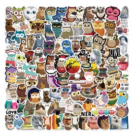100 PCS Cartoon Eule Stickers Pack for Water Bottle, Laptop, Phone, Luggage, Skateboard Stickers for Adults Teens Girls Kids