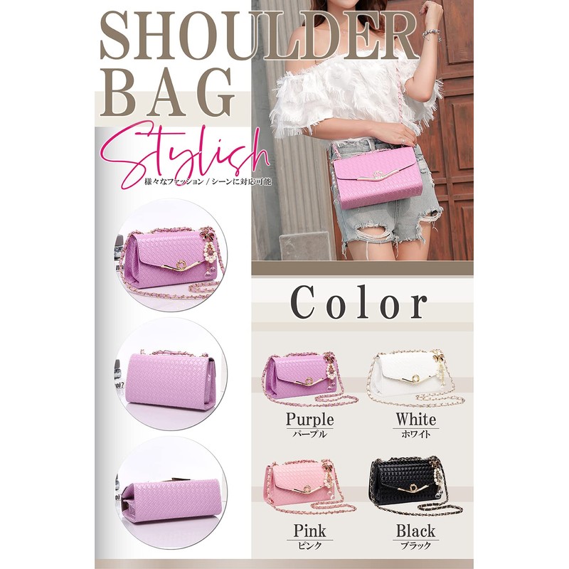 T.Y.ryanryan Women's Shoulder Bag, Cross-body Shaped, Smaller, Mini Bag, Chain,