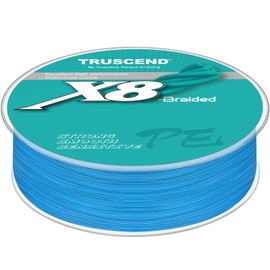TRUSCEND X8 Braided Fishing Line, Upgraded Spin Braid Line, Smooth and Ultra Thin Braided Ice Fishing Line, Fishing Wire Super Strength and Abrasion Resistant, No Stretch and Low Memory 15lb-300yds