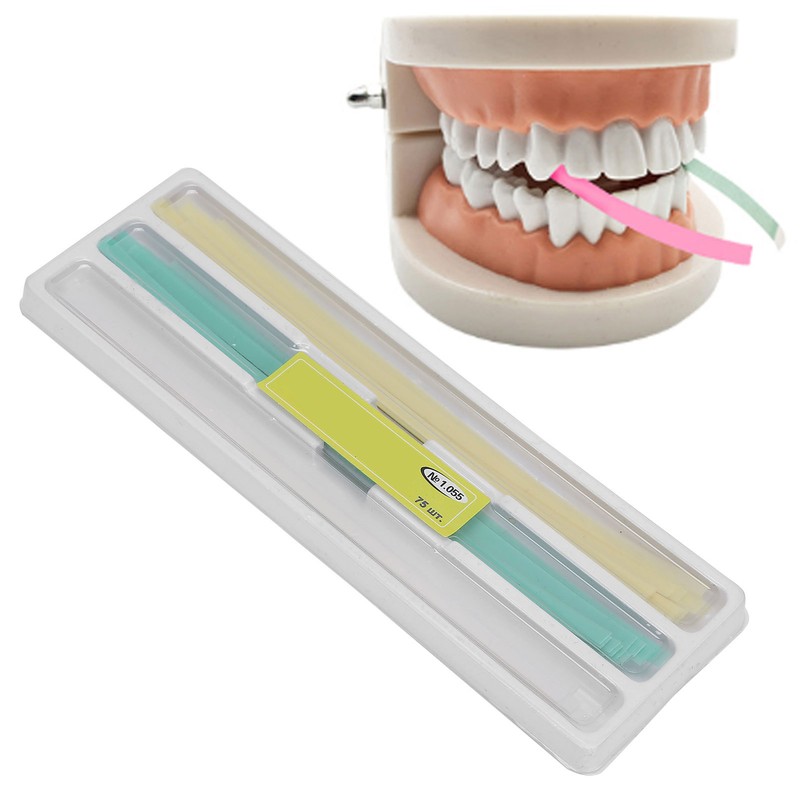 75pcs Dental Abrasive Strips Teeth Polishing Finishing Gloss Detal Supply