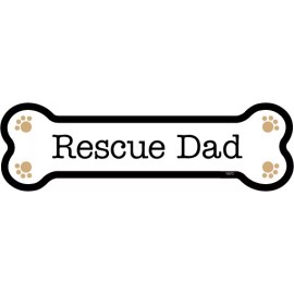 Rescue Dad with paw prints Dog Bone Shaped Car Fridge Magnet 2"x7" Waterproof