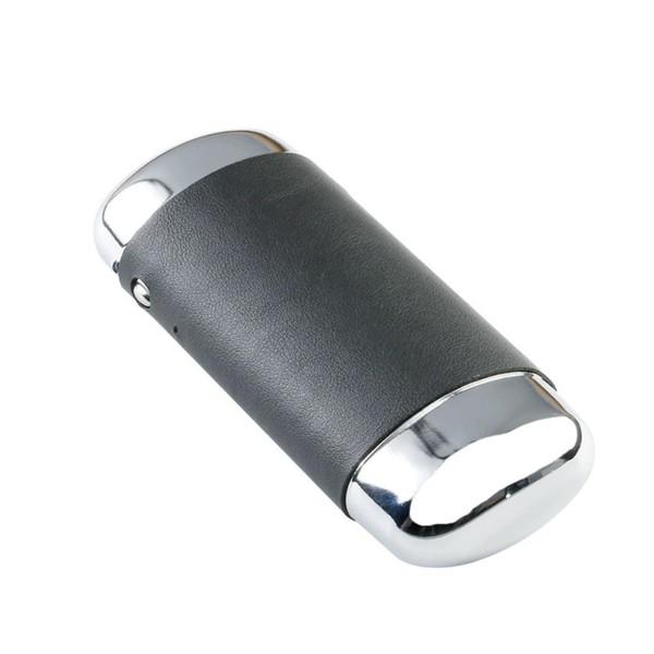 SELECOCO Glasses Case, Hard, Vertical, One-Touch Opening, Aluminum & Leather
