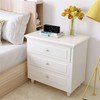LinkRomat 3-Drawer Nightstand, White Bedside Table Cabinet Side Table Bedroom