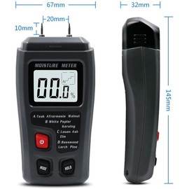 Bestgle Wood Moisture Meter Handheld Wooden Damp Meter Digital HD LCD ScreenTimber Humidity Tester Detector for Cordwood, Furniture, Floor, Wood Humidity Measuring (Range 0-99.9%)