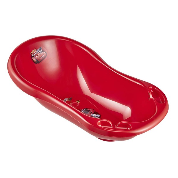 Keeeper ergonomic baby bath with plug, from 0 to approximately 12 Months, 84 cm, Maria Cars Red