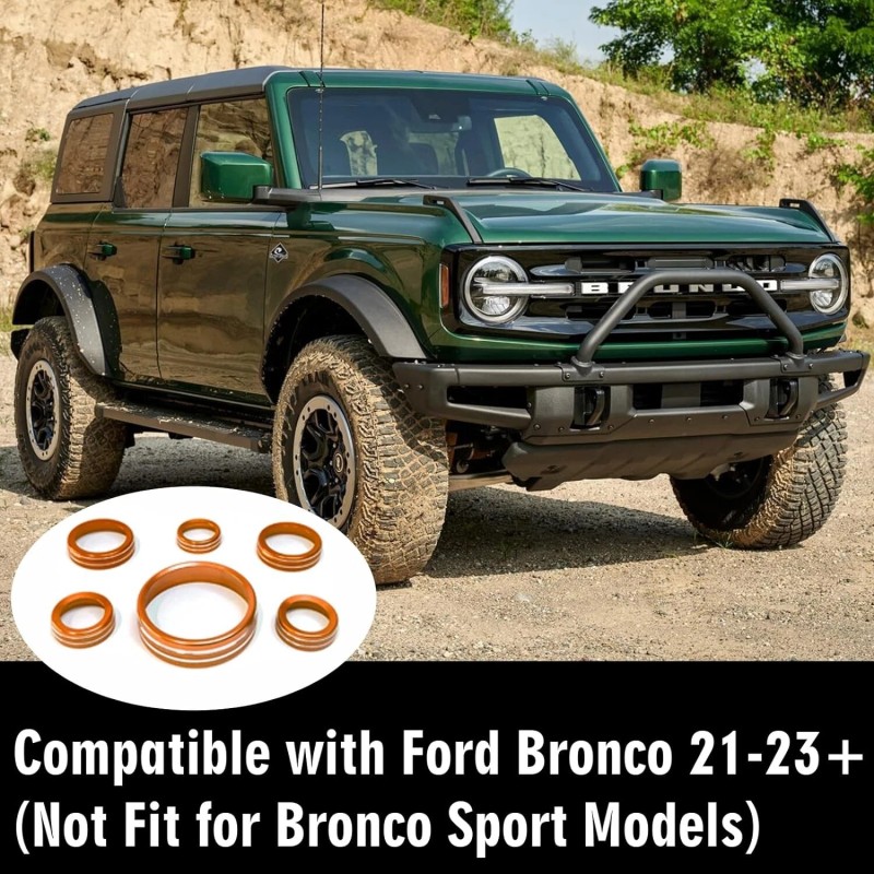 CyanStone 6x Knob Rings for Bronco 21+, Interior Aluminum Bronco