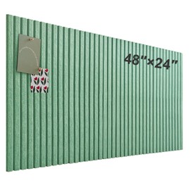 Large Cork Board for Office, 8 Pack Felt Wall Tiles with Slat Wall Paneling and Safe Removable Adhesive Tabs, Felt Bulletin Board Pin Board Cork Boards for Walls (Sage Green)
