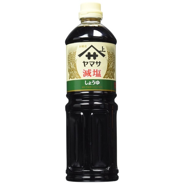 Yamasa Low Sodium Soy Sauce, Reduced Salt Japanese Shoyu | 34 Fluid Ounce | Preservative Free