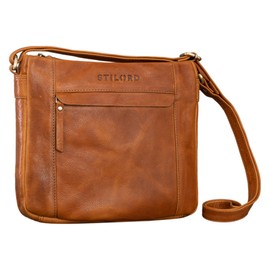STILORD 'Terra' Leather Bag Women's Shoulder Bag Vintage Handbag for Women Classic Shoulder Bag Leisure Bag for Hanging Genuine Leather, Texas - Brown, shoulder bag