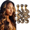 BilltiiWW P1B27 Human Hair Bundles Highlight Body Wave Bundles Black
