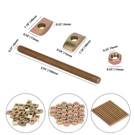 ZIXIANGKEJI 10pcs 5/16" x 4" Countertop Connector Kit Desktop Fastener Furniture Connecting Table Top Fasteners Countertop Flip Connector for Butcher Block Table Bed Connecting(K54-10)