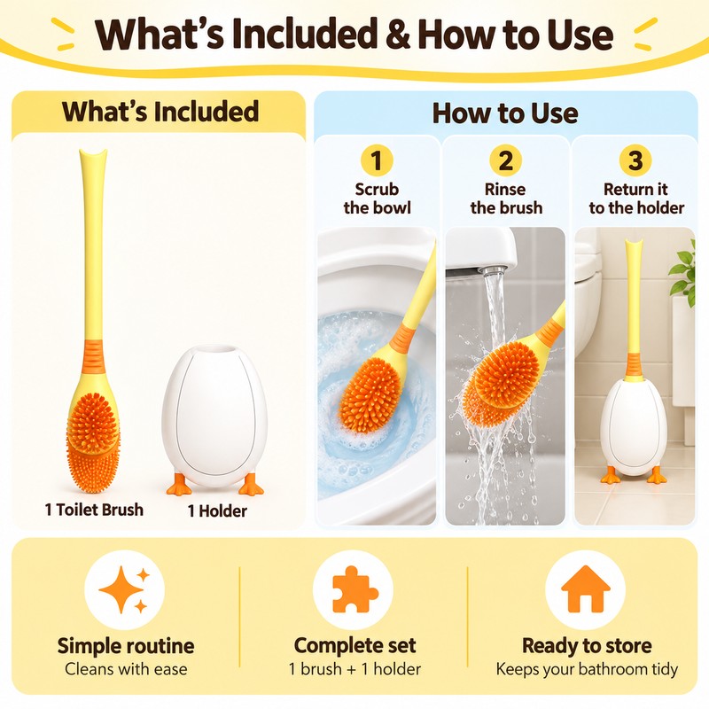 Silicone Toilet Brush for Deep Cleaning – Flexible Corner-Cleaning Brush