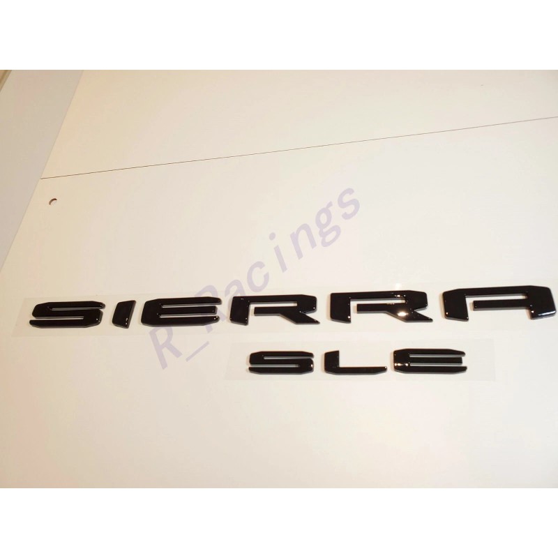GMC 2PC Set GLOSS BLACK 2019+ GMC SIERRA SLE LETTER