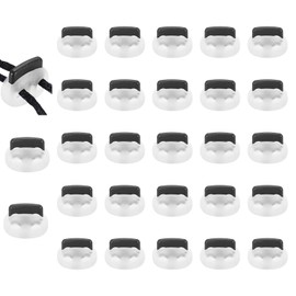 sourcing map 25 Pcs Assorted Colors Plastic Spring Cord Lock, Double-Hole Slider Toggles Clip End Stopper Fastener for Drawstrings Paracord Backpack Shoelace, Transparent + Black