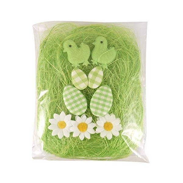 CREAM Easter Bonnet Decorating Kit 10 Piece Chicks Eggs Flowers & Grass Craft Pack