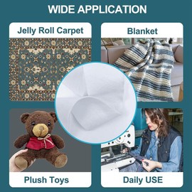 Sknrlko 3 Roll Batting Strip with Fabric Tube Maker for Rugs,Throw Rugs,Braided Rug