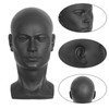 Black PVC Male Mannequin Head Professional Training Head Bald Manikin