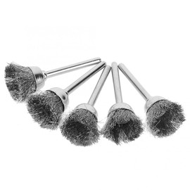3Pcs Wire Brush Wheel Cup Brush Set, 3mm Shank T Shape / Cup Brushes / Pen Shape Steel Wire Brushes for Cleaning Rust, Dusting, Deburring, Polishing