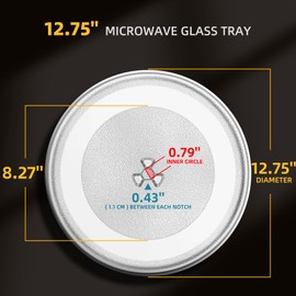 CalPalmy 12.75" Microwave Turntables Compatible with Whirlpool, Kenmore, LG, GE, Sears 12-3/4" Microwave Glass Plate, Replaces Microwave Glass Turntable of 1B71961F/507049/WB49X10074/1B71961H