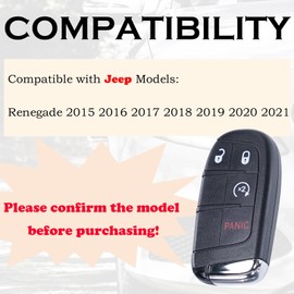 SUPALAND Remote Key Fob Replacement Fits for Jeep Renegade 2015 2016 2017 2018 2019 2020 2021 Smart Proximity Keyless Entry Remote Control 735636994 M3N40821302 6BY88DX9AA 68264811AA 68266733AA